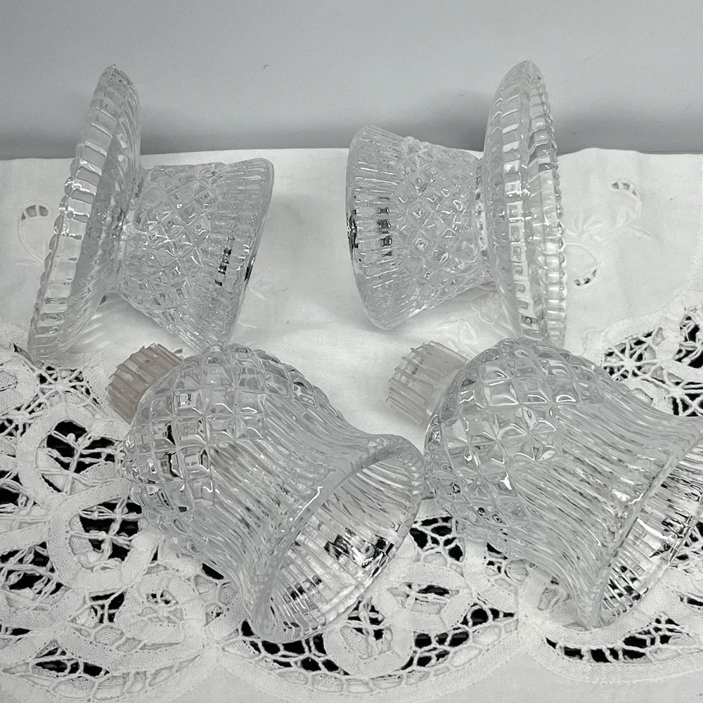 Vintage 90s PartyLite Williamsburg P7654 Votive Candle Holder Pair Lead Crystal - Picture 5 of 13